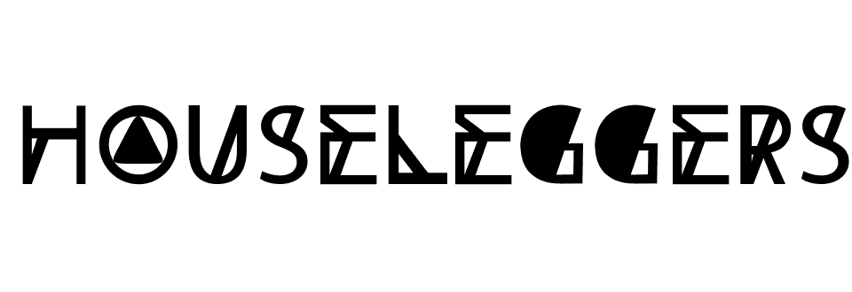 Zwart Houseleggers-logo op transparante achtergrond